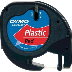 Dymo Letratag Plastik Etiket 12mm X 4 Metre Kırmızı