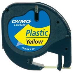 Dymo Letratag Plastik Etiket 12mm X 4 Metre Sarı