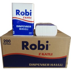 Robi Dispenser Havlu 21 Cm x 21 Cm 200 Yaprak 12’ Li