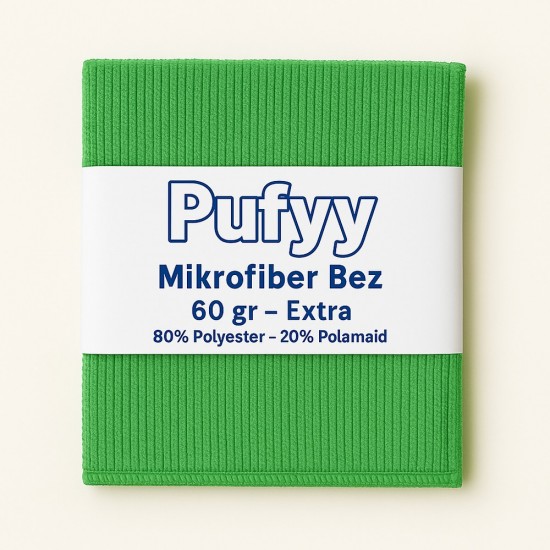 Pufyy Extra 60 Gr Mikrofiber Temizlik Bezi 40 cm x 40 cm Yeşil