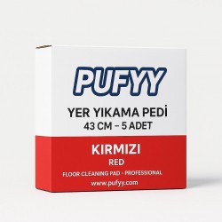 Pufyy Yer Yıkama Pedi 43 cm Kırmızı 5’ Li