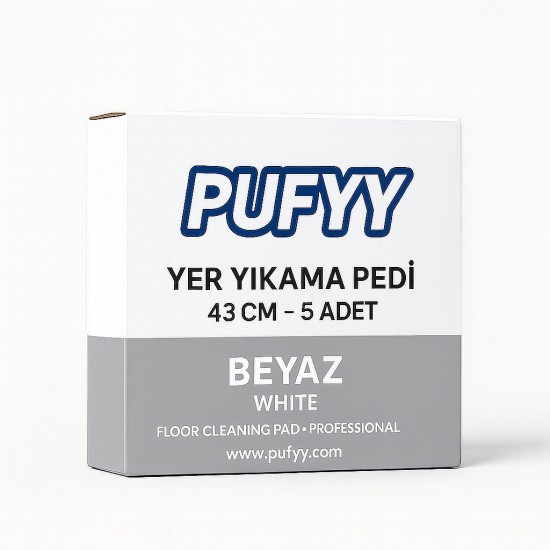 Pufyy Yer Yıkama Pedi 43 cm Beyaz 5’ Li