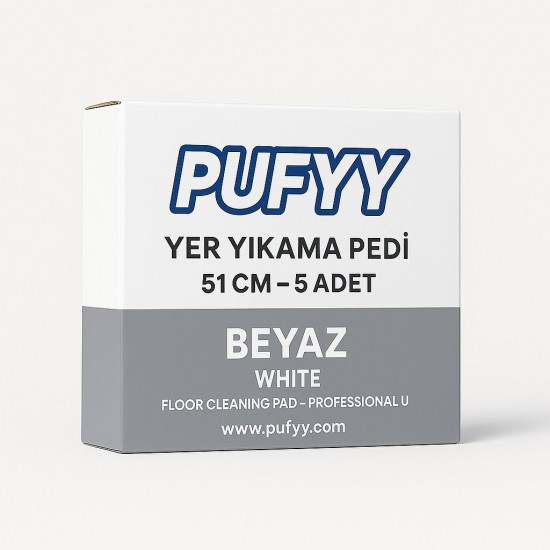 Pufyy Yer Yıkama Pedi 51 cm Beyaz 5’ Li