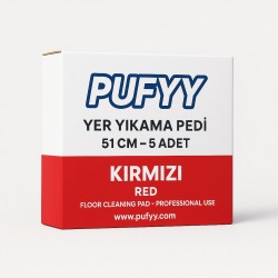 Pufyy Yer Yıkama Pedi 51 cm Kırmızı 5’ Li