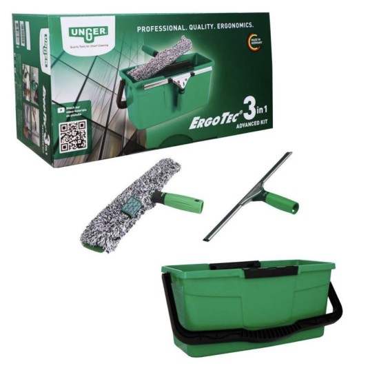 UNGER ErgoTech 3 in 1 Cam Temizlik Seti