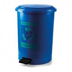 Pedallı Çöp Kovası Plastik 50 Lt Mavi