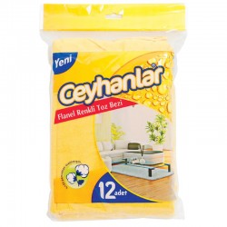 Ceyhanlar Flanel Toz Bezi Renkli 40 cm x 45 cm 12 Adet